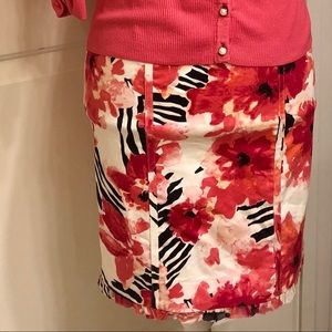 WhiteHouse BlackMarket Pink/Zebra Pencil Skirt